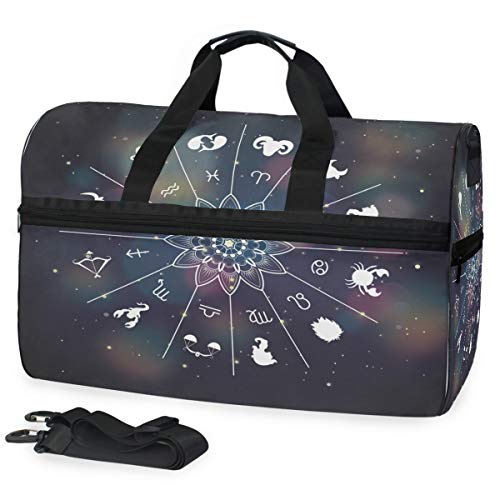 EZIOLY Constellation Symbol Travel Duffel Bag Overnight Weekender Bag for Men Women von EZIOLY