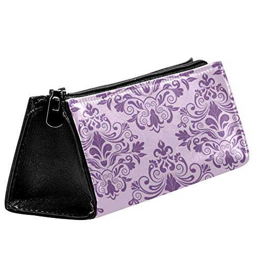 EZIOLY Damast Lila Floral Stift Tasche Schreibwaren Beutel Bleistift Tasche Kosmetik Beutel Tasche Compact Zipper Tasche von EZIOLY