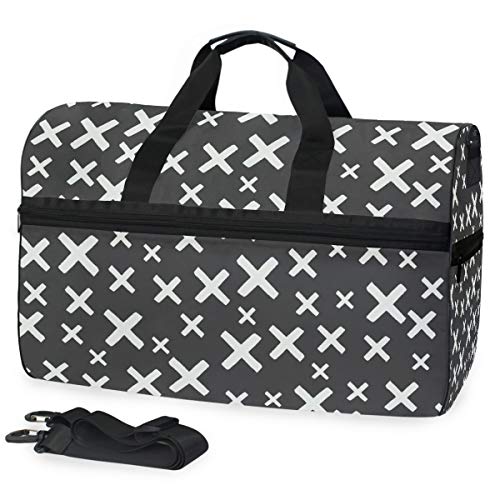EZIOLY Geometrische Tinte Pinsel Striche Reise Duffel Bag Übernachtung Weekender Tasche für Männer Frauen von EZIOLY