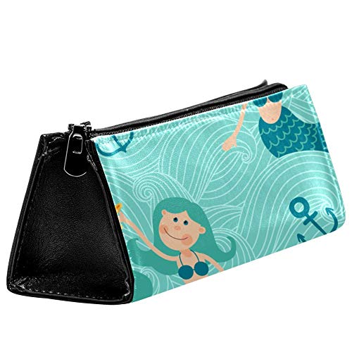 EZIOLY Mermaids Stifttasche Schreibwaren Beutel Bleistift Tasche Kosmetiktasche Tasche Kompakte Reißverschlusstasche von EZIOLY