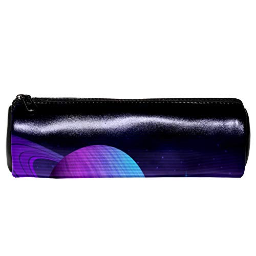 EZIOLY Retro Landschaft Planet Leder Barrel Stift Bleistift Fall Münze Geldbörse Tasche Kosmetik Make-up Tasche für Studenten Schreibwaren Schule Arbeit Büro Lagerung von EZIOLY