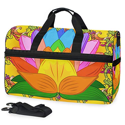 EZIOLY Vintage Floral Travel Duffel Bag Overnight Weekender Bag for Men Women von EZIOLY