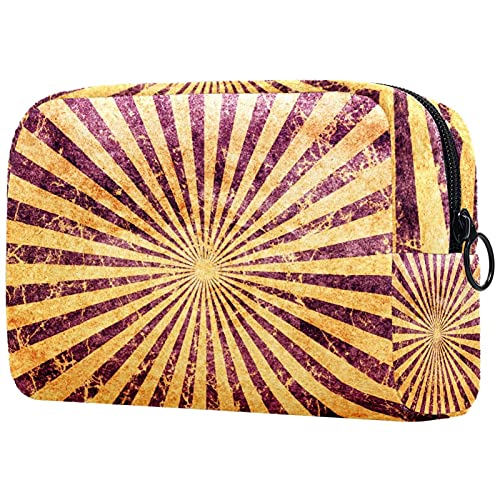 Grunge Abstrakte Sonnenstrahlen Reise Make-up Tasche Große Kosmetiktasche Make-up Tasche Organizer Reißverschluss Tasche für Frauen Mädchen von EZIOLY