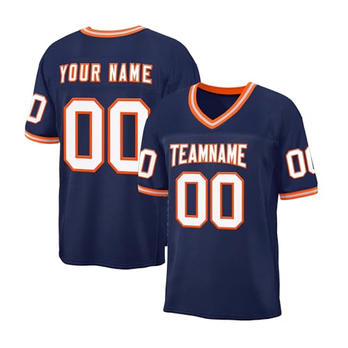 American Football Trikot Personalisierte Uniformen Teamname Nummer für Herren Damen Kinder Shirts Hip Hop A5 von EZJOBLA