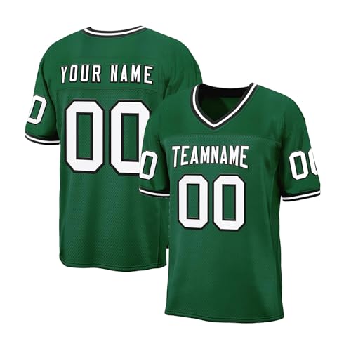 American Football Trikot Personalisierte Uniformen Teamname Nummer für Herren Damen Kinder Shirts Hip Hop A14 von EZJOBLA