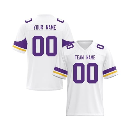 EZJOBLA Personalisierte Fußball-Trikots für Herren Personalisiertes Trikot Personalisierbar American Football Trikots hinzufügen Teamnamennummer Damen Jugend A5 von EZJOBLA