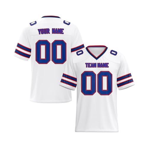 EZJOBLA Personalisierte Fußball-Trikots für Herren Personalisiertes Trikot Personalisierbar American Football Trikots hinzufügen Teamnamennummer Damen Jugend A11 von EZJOBLA