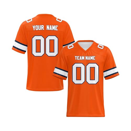 EZJOBLA Personalisierte Fußball-Trikots für Herren Personalisiertes Trikot Personalisierbar American Football Trikots hinzufügen Teamnamennummer Damen Jugend A12 von EZJOBLA