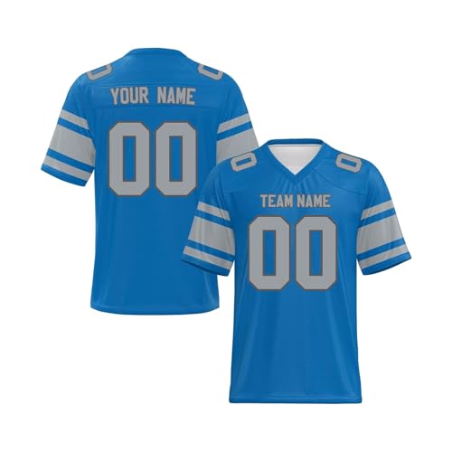 EZJOBLA Personalisierte Fußball-Trikots für Herren Personalisiertes Trikot Personalisierbar American Football Trikots hinzufügen Teamnamennummer Damen Jugend A19 von EZJOBLA