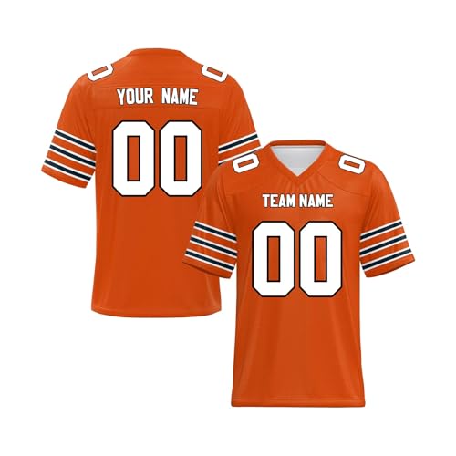 EZJOBLA Personalisierte Fußball-Trikots für Herren Personalisiertes Trikot Personalisierbar American Football Trikots hinzufügen Teamnamennummer Damen Jugend A8 von EZJOBLA