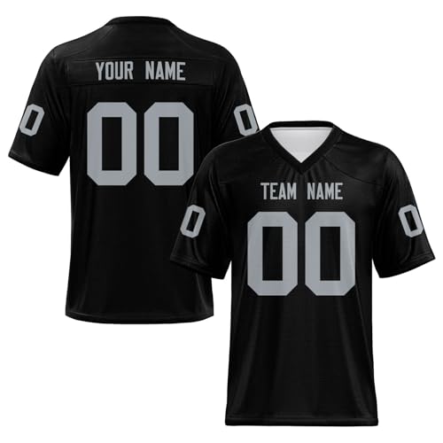 Personalisiertes American Football Trikot Print mit Namen Nummer Blank Practice Jersey Shirts Hip Hop Party für Herren Damen Kinder A5 von EZJOBLA