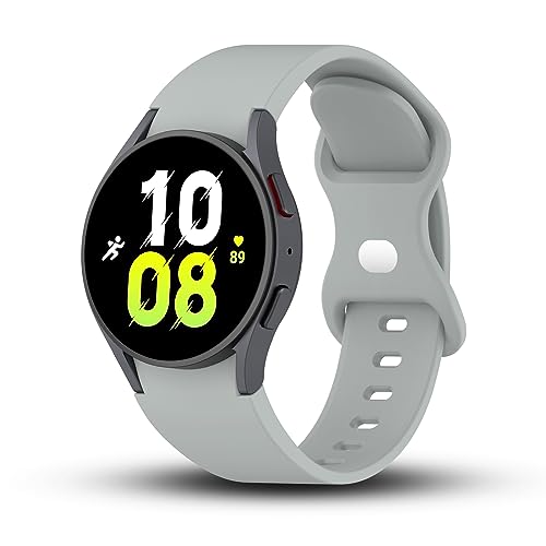 EZMVZKU Armband für Samsung Galaxy Watch 6/5/4 40mm 44mm/Watch 4/6 Classic 42mm 46mm 43mm 47mm, 20mm Nahtloses Silikon SportArmband für Galaxy Watch 5 Pro 45mm Damen Herren-Grey von EZMVZKU