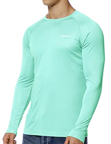 EZRUN Herren-Sonnenschutz-Schwimmshirt, leicht, UV-Sonnenhemden, schnell trocknend, UPF 50+ Angelshirt von EZRUN