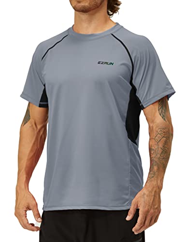 Herren Rash Guard Schwimmshirts Sommer UPF 50+ UV Sonnenschutz Schnell trocknend Strand Angeln Wasser Shirts T-Shirts für Männer von EZRUN