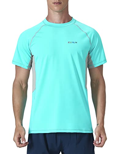 Herren Rash Guard Schwimmshirts Sommer UPF 50+ UV Sonnenschutz Schnell trocknend Strand Angeln Wasser Shirts T-Shirts für Männer von EZRUN