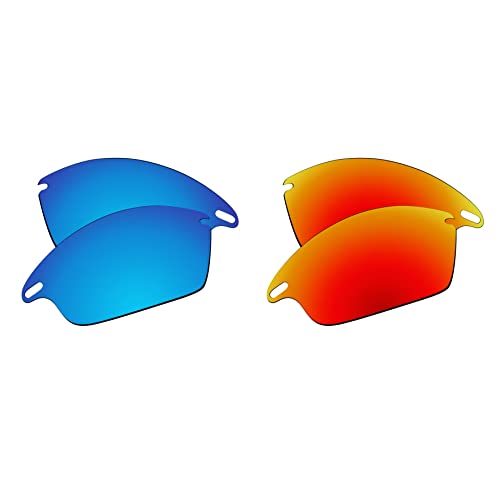 EZReplace Ersatzgläser for Oakley Fast Jacket OO9097 Sonnenbrillen (polarisierte Gläser) - Passend for Oakley Fast Jacket Rahmen (Eisblau+Feuerrot) von EZReplace