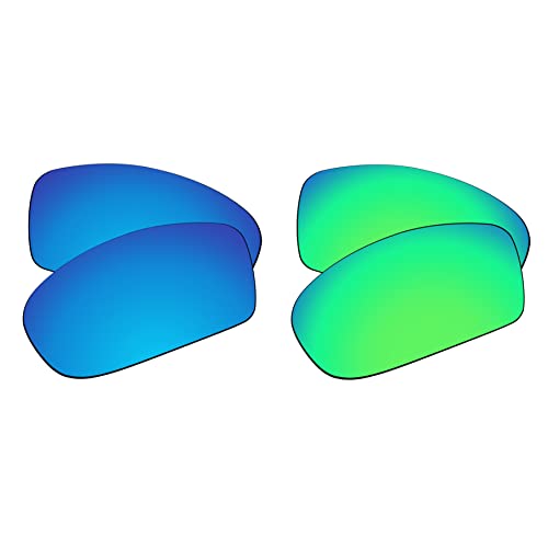 EZReplace Ersatzgläser für Maui Jim Red Sands MJ432–59 mm Sonnenbrille (polarisierte Gläser) – passend für Maui Jim Red Sands Rahmen (eisblau + federgrün), Eisblau + Frühlingsgrün, Einheitsgröße von EZReplace