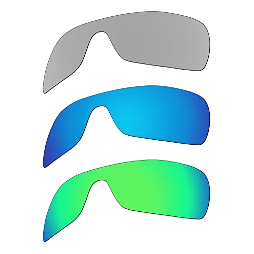 EZReplace Ersatzgläser für Oakley Antix Sonnenbrillen (polarisierte Gläser) - Passend für Oakley Antix Rahmen (Metallsilber+Eisblau+Frühlingsgrün) von EZReplace