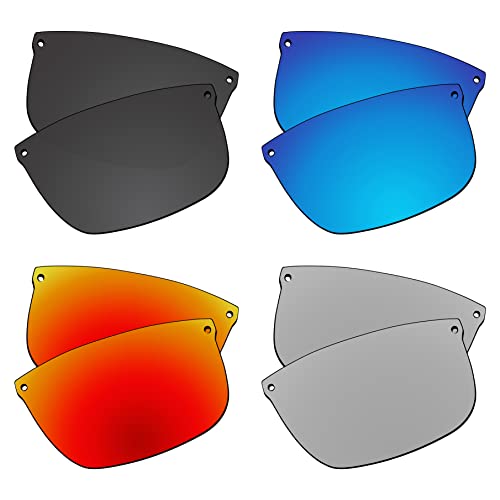 EZReplace Ersatzgläser für Oakley Carbon Blade OO9174 Sonnenbrille (polarisierte Gläser) – passend für Oakley Carbon Blade Frame (Carbon Black+Ice Blue+Fire Red+Metal Silver), Carbon Schwarz + von EZReplace