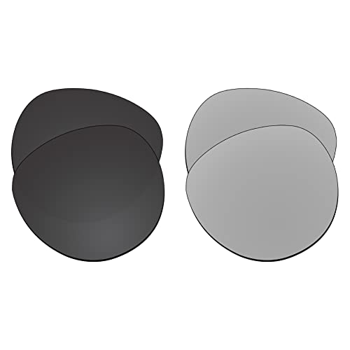 EZReplace Ersatzgläser für Oakley Coinflip OO4144 Sonnenbrille (polarisierte Gläser), passend für Oakley Coinflip Rahmen (Carbon Black + Metal Silver), Carbon Black + Metal Silver, Einheitsgröße von EZReplace