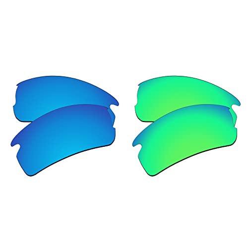EZReplace Ersatzgläser für Oakley Flak 2.0 OO9295 Sonnenbrillen (polarisierte Gläser) - Passend für Oakley Flak 2.0 Rahmen (Eisblau+Frühlingsgrün) von EZReplace
