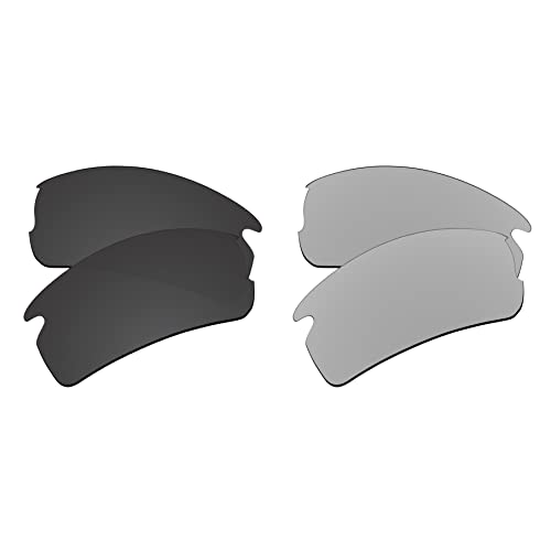 EZReplace Ersatzgläser for Oakley Flak 2.0 XL OO9188 Sonnenbrillen (polarisierte Gläser) - Passend for Oakley Flak 2.0 XL Rahmen (Kohlenschwarz+Metall silber) von EZReplace