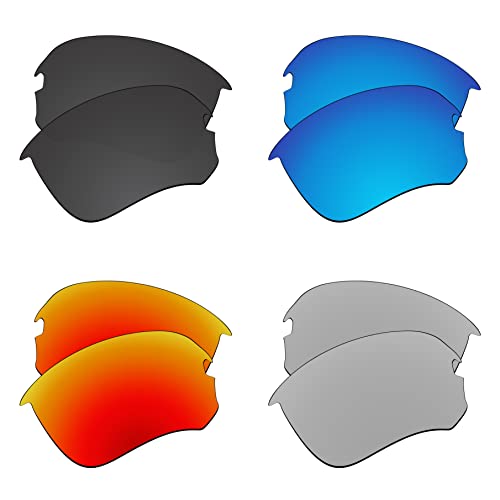 EZReplace Ersatzgläser für Oakley Flak Draft OO9364 Sonnenbrillen (polarisierte Gläser) - Passend für Oakley Flak Draft Rahmen (Kohlenschwarz+Eisblau+Feuerrot+Metall Silber) von EZReplace