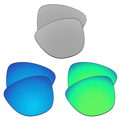 EZReplace Ersatzgläser für Oakley Frogskins OO9013 Sonnenbrillen (polarisierte Gläser) - Passend für Oakley Frogskins Rahmen (Metallsilber+Eisblau+Frühlingsgrün) von EZReplace