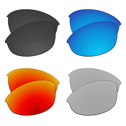 EZReplace Ersatzgläser für Oakley Half Jacket 2.0 OO9144 Sonnenbrillen (polarisierte Gläser) - Passend für Oakley Half Jacket 2.0 Rahmen (Kohlenschwarz+Eisblau+Feuerrot+Metall Silber) von EZReplace