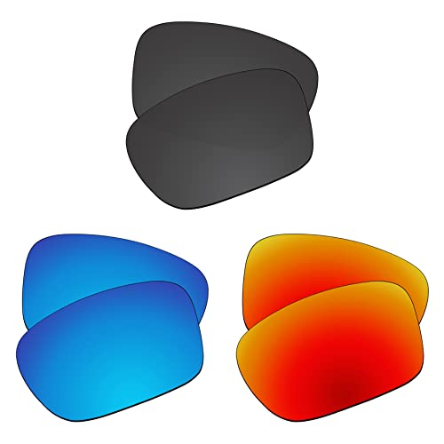 EZReplace Ersatzgläser für Oakley Holbrook Mix OO9384 Sonnenbrille (polarisierte Gläser) – passend für Oakley Holbrook Mix Frame (Carbon Black+Ice Blue+Fire Red), Carbon Schwarz + Ice Blue + Fire von EZReplace