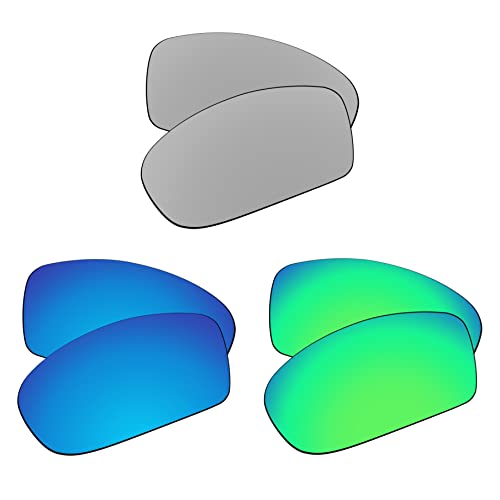 EZReplace Ersatzgläser für Oakley Holbrook OO9102 Sonnenbrillen (polarisierte Gläser) - Passend für Oakley Holbrook Rahmen (Metallsilber+Eisblau+Frühlingsgrün) von EZReplace