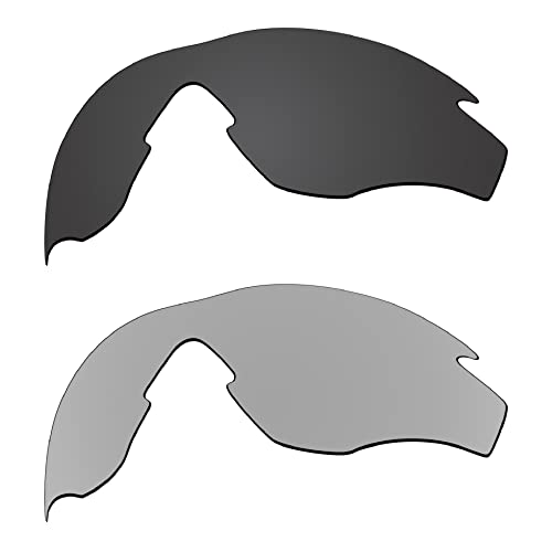 EZReplace Ersatzgläser für Oakley M2 Frame OO9212 Sonnenbrillen (polarisierte Gläser) - Passend für Oakley M2 Frame Rahmen (Kohlenschwarz+Metall silber) von EZReplace