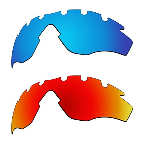 EZReplace Ersatzgläser für Oakley M2 Frame Vented OO9212 Sonnenbrillen (polarisierte Gläser) - Passend für Oakley M2 Frame Vented Rahmen (Eisblau+Feuerrot) von EZReplace