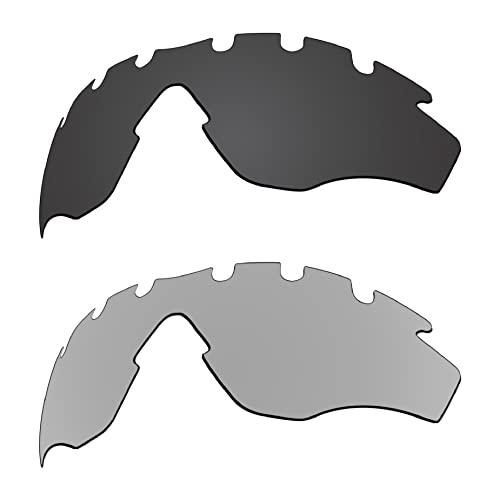 EZReplace Ersatzgläser für Oakley M2 Frame Vented OO9212 Sonnenbrillen (polarisierte Gläser) - Passend für Oakley M2 Frame Vented Rahmen (Kohlenschwarz+Metall silber) von EZReplace