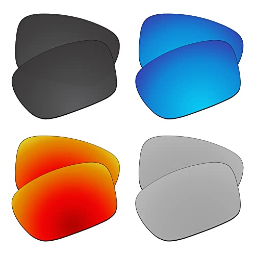 EZReplace Ersatzgläser für Oakley Portal X OO9460 Sonnenbrille (polarisierte Gläser) – passend für Oakley Portal X Frame (Carbon Black+Ice Blue+Fire Red+Metal Silver), Carbon Schwarz + Eisblau + von EZReplace
