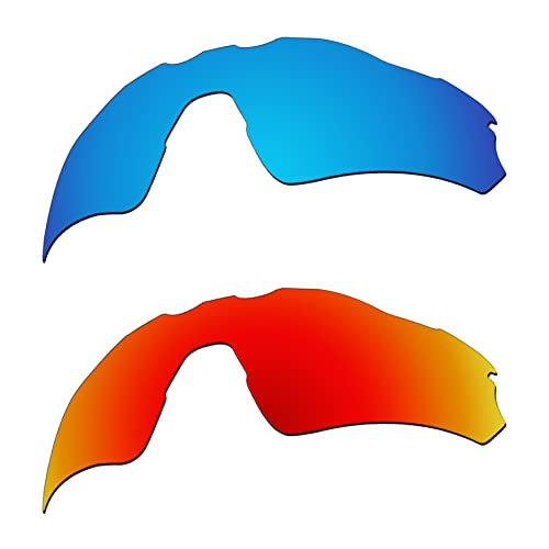 EZReplace Ersatzgläser für Oakley Radar EV Pitch OO9211 Sonnenbrille (polarisierte Gläser), passend für Oakley Radar EV Pitch Frame (Eisblau + Feuerrot), Eisblau + Feuerrot, Einheitsgröße von EZReplace