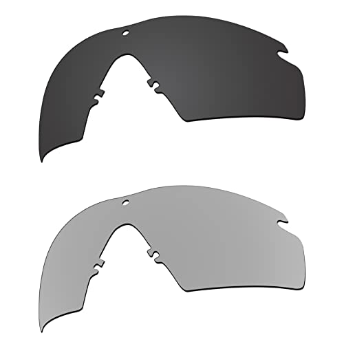 EZReplace Ersatzgläser für Oakley Si Ballistic M Frame 2.0 Sonnenbrillen (polarisierte Gläser) - Passend für Oakley Si Ballistic M Frame 2.0 Rahmen (Kohlenschwarz+Metall silber) von EZReplace
