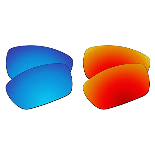 EZReplace Ersatzgläser für Oakley Tightrope OO4040 Sonnenbrille (polarisierte Gläser) – passend für Oakley Tightrope Rahmen (Ice Blue+Fire Red), Eisblau + Feuerrot, Einheitsgröße von EZReplace