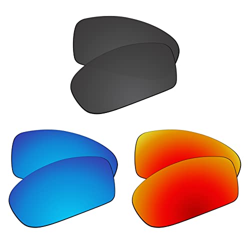 EZReplace Ersatzgläser für Oakley Turbine OO9263 Sonnenbrillen (polarisierte Gläser) - Passend für Oakley Turbine Rahmen (Karbonschwarz+Eisblau+Feuerrot) von EZReplace