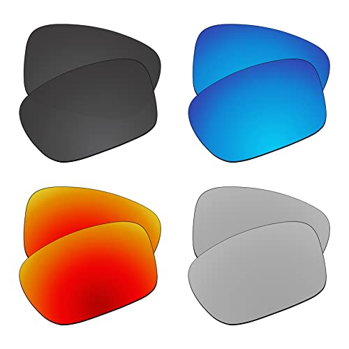EZReplace Ersatzgläser für Oakley TwoFace OO9189 Sonnenbrillen (polarisierte Gläser) - Passend für Oakley TwoFace Rahmen (Kohlenschwarz+Eisblau+Feuerrot+Metall Silber) von EZReplace