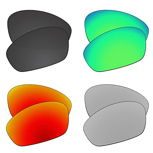 EZReplace Ersatzgläser für Oakley Whisker Sonnenbrillen (polarisierte Gläser) - Passend für Oakley Whisker Rahmen (Kohlenschwarz+Frühlingsgrün+Feuerrot+Metall Silber) von EZReplace