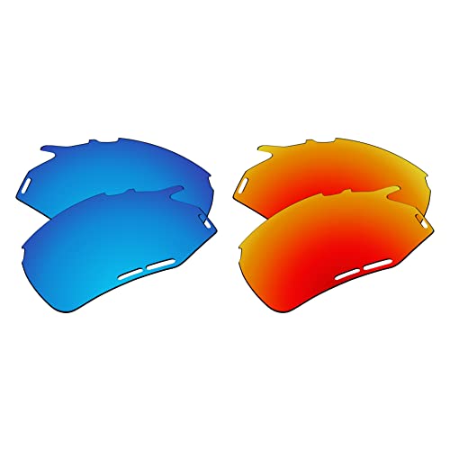 EZReplace Ersatzgläser kompatibel mit Rudy Project Fotonyk Sonnenbrillen (polarisierte Gläser), passend für Rudy Project Fotonyk Rahmen (Eisblau + Feuerrot), Eisblau + Feuerrot, Einheitsgröße von EZReplace