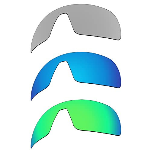 EZReplace Gläser Ersatz für Oakley Sutro S OO9462 Sonnenbrille (polarisierte Gläser) – passend für Oakley Sutro S Rahmen (Metall, Silber, Eisblau, Federgrün), Metall Silber + Eisblau + Frühlingsgrün, von EZReplace