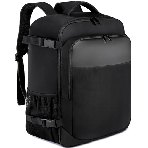 EZUOLA Handgepäck für Ryanair 40x20x25 Klein Handgepäck Rucksack für Flugzeug 20L Reiserucksack für Herren und Damen mit USB Ladeanschluss Reisetasche 14 Zoll Laptop Rucksack, Schwarz von EZUOLA