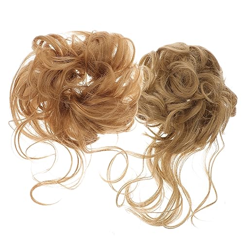 2 Stück lockiges Chignon-Haarteil für Damen, Hochtemperatur-Dutt-Zubehör, einfach zu bedienen, Hochsteckfrisur, für Hochzeiten, Abschlussbälle und Partys von EZVFIRPDFZ