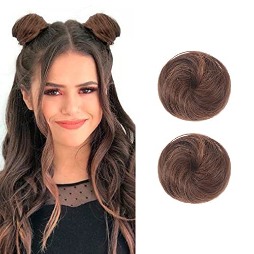 Dutt Mini-Chignon-Haarverlängerung, für Hochsteckfrisuren, gefälschte Donuts, Pferdeschwanz, Verlängerung für Frauen und Mädchen, 2 Packungen von EZVFIRPDFZ