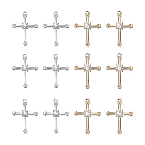 EZVFIRPDFZ 100 Stück Kruzifix-Kreuz-Holzanhänger, Kruzifix, bedruckt, Holzanhänger, gefärbtes Holz, religiöse, baumelnde Charms, 32,5–33,5 mm, für Männer und Frauen, DIY-Oster-Halskette von EZVFIRPDFZ