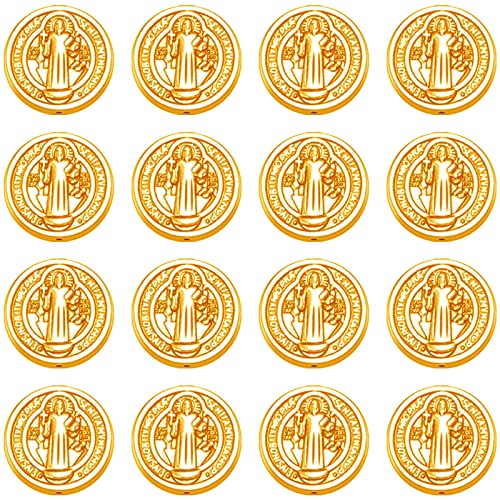 EZVFIRPDFZ 30 Stück 15 mm Legierung Jesus Kreuz St. Benedikt Medaille Abstandshalter Perlen Charms Religion lose Perlen Rosenkranz Perlen Halskette Armband für DIY katholische Schmuckherstellung von EZVFIRPDFZ