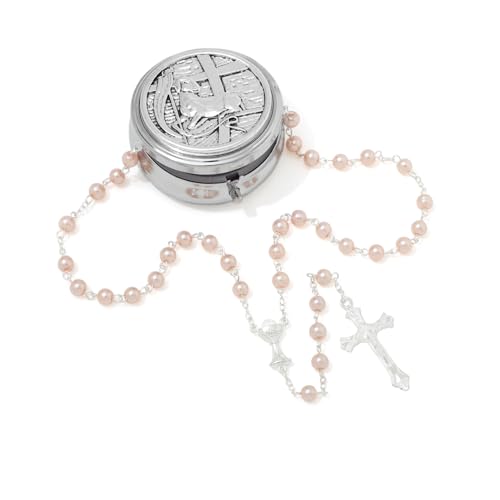 EZVFIRPDFZ 6 mm Perlen-Rosenkranz mit Kruzifix, katholische Halskette für Damen, mit Samtbeutel oder Rosenkranz-Box von EZVFIRPDFZ