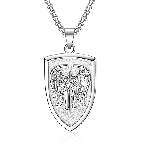 EZVFIRPDFZ Halskette mit Erzengel St. Michael Medaillenanhänger, Edelstahl, christlich, für Männer und Frauen EZVFIRPDFZ Halskette mit Erzengel St. Michael Medaillenanhänger, Edelstahl, christlich, für Männer und Frauen von EZVFIRPDFZ